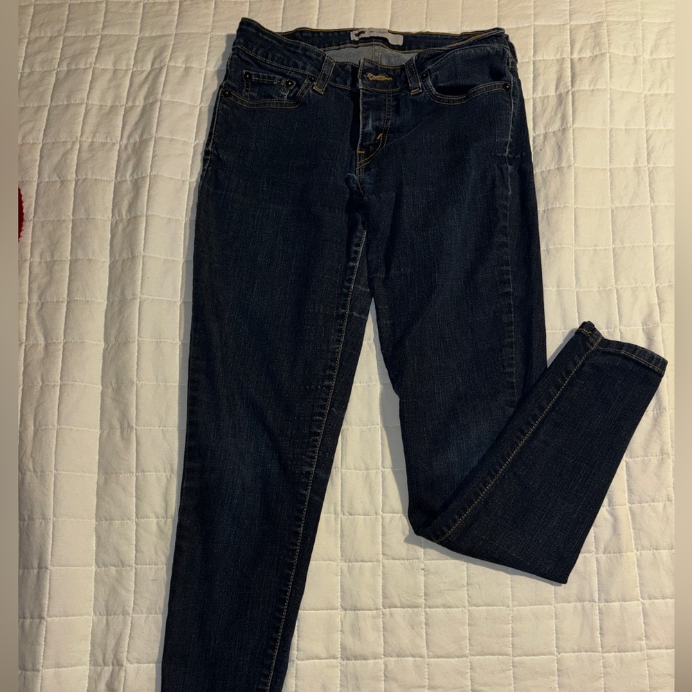 Levis Strauss 535 - Women’s Dark Blue Skinny Jeans - Stretch Slim Fit